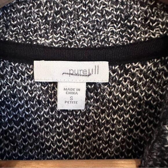 J. Jill Pure Jill Sweater Tunic Charcoal White Knit Ombre Mock Neck Small - Picture 5 of 6